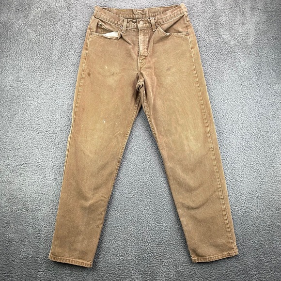 Vintage Levis 550 Relaxed Fit Orange Tab Straight Brown Jeans Mens Size W34‎ L31